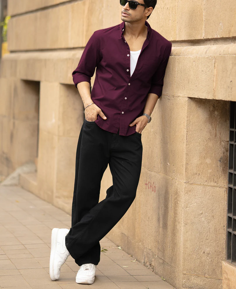 Wine Oxford Shirt - Image 6