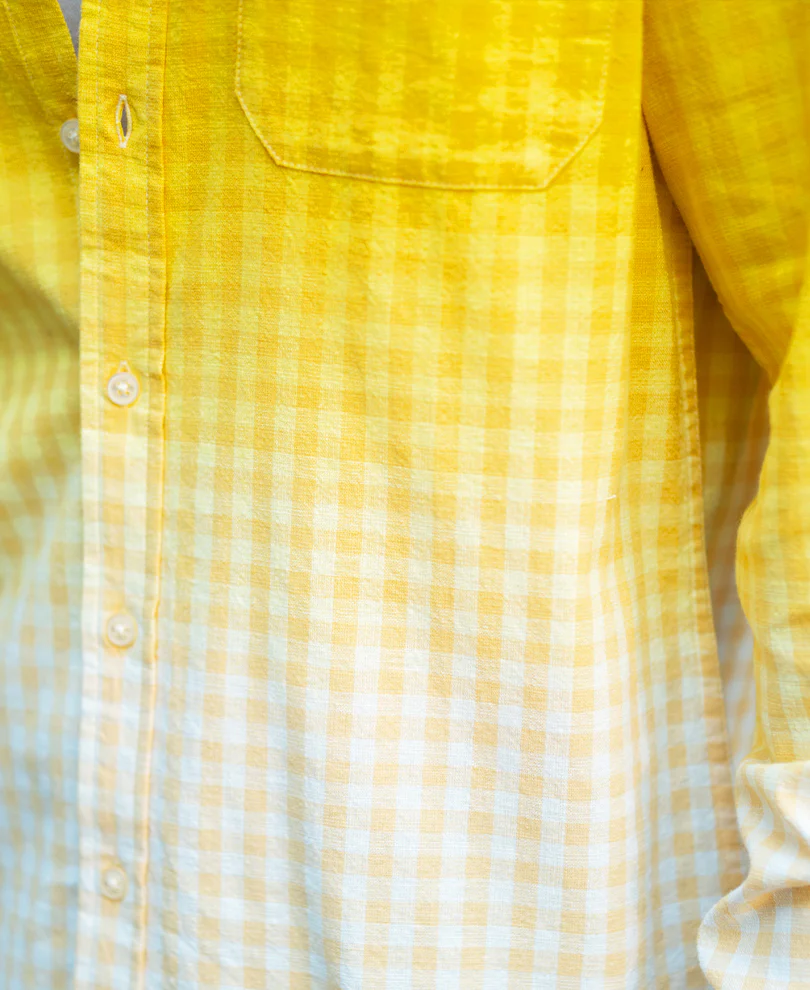 Yellow Ombre Checks Shirt - Image 6