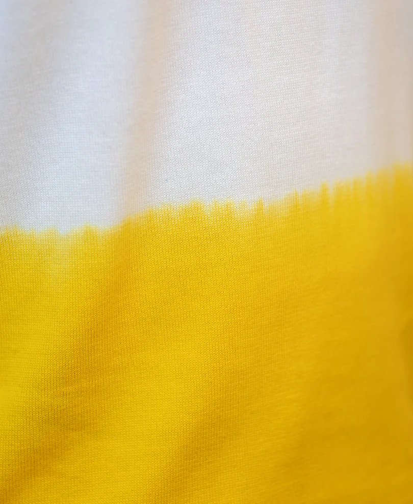 Yellow Ombre Knit Polo T-Shirt - Image 5
